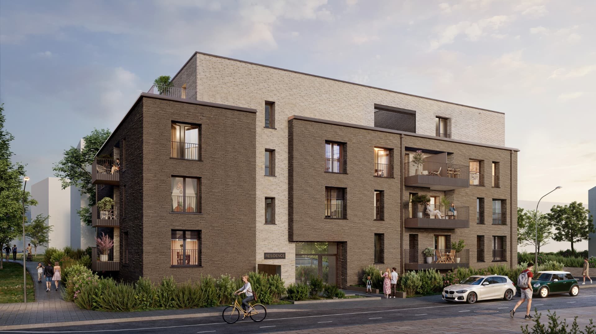 Vue de la première résidence Guddebierg depuis la rue