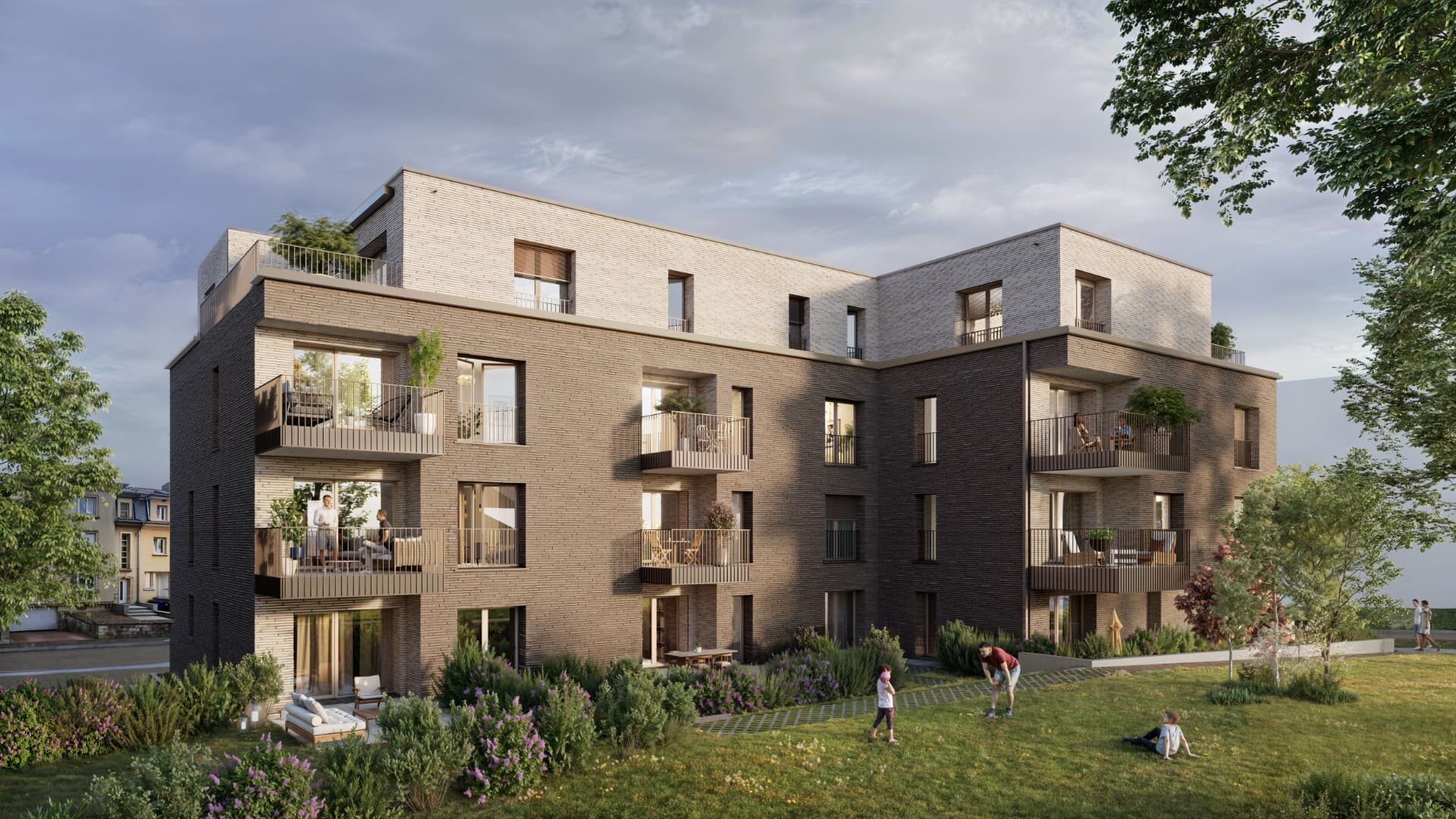 Façade de la première résidence côté jardin
